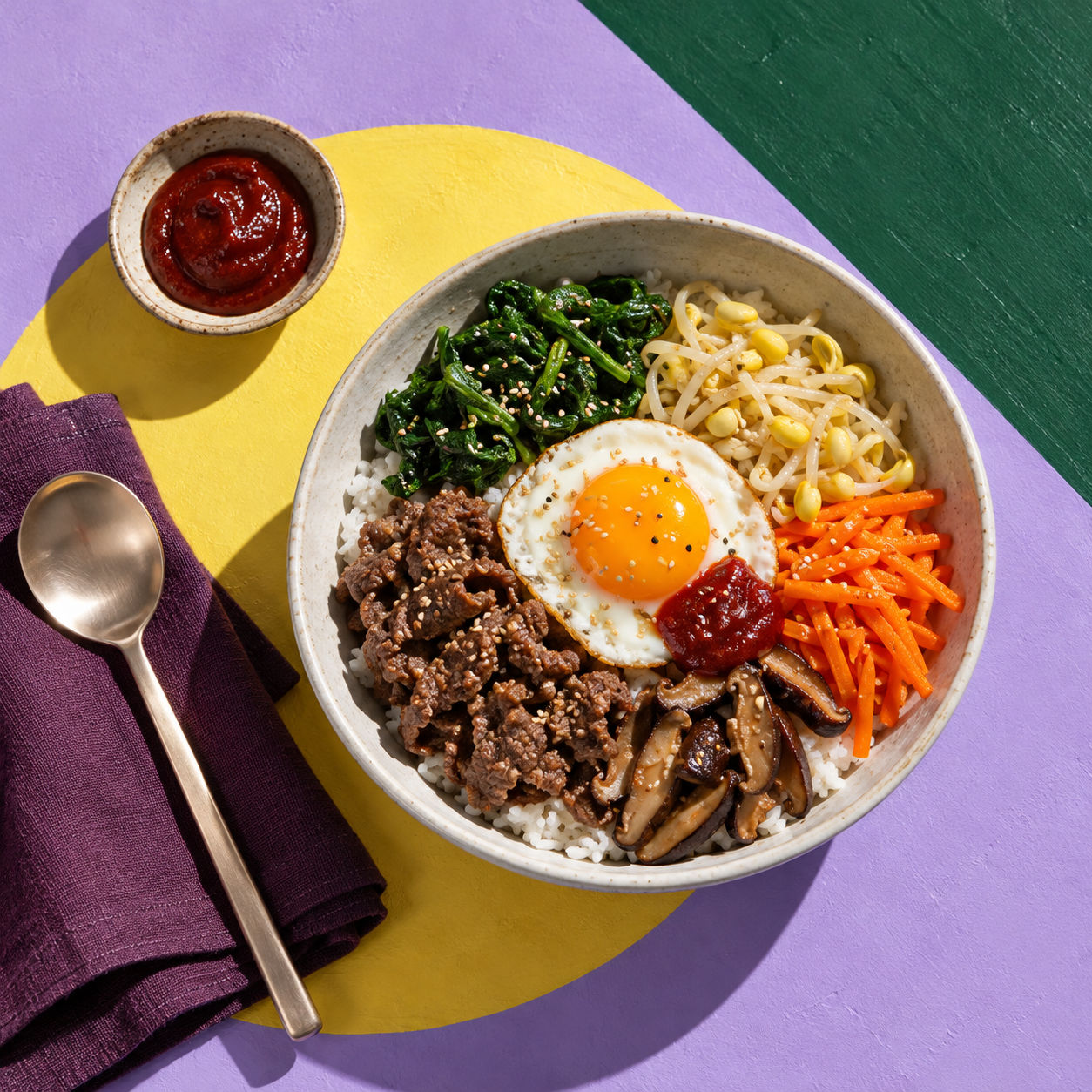 AI-generated illustration for Jeonju: Top 3 Bibimbap (Mixed Rice) Restaurants; not a featured restaurant