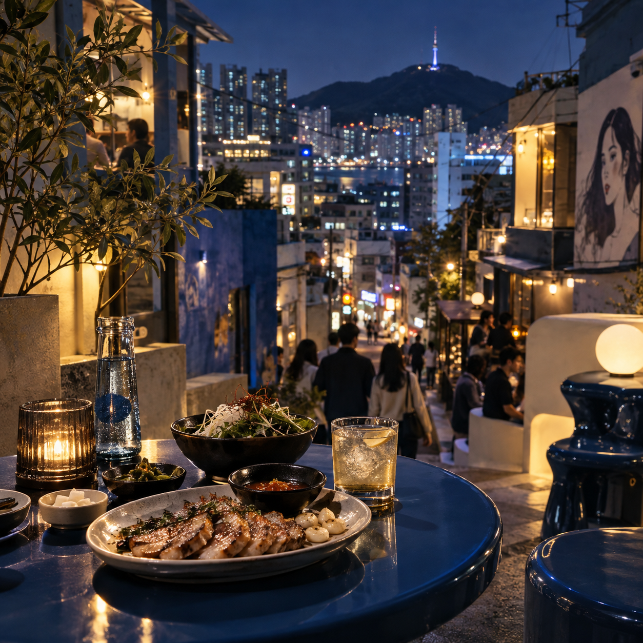 AI-generated illustration for Busan Seomyeon & Jeonpo: Top 3 Bars & Pubs; not the actual featured restaurants