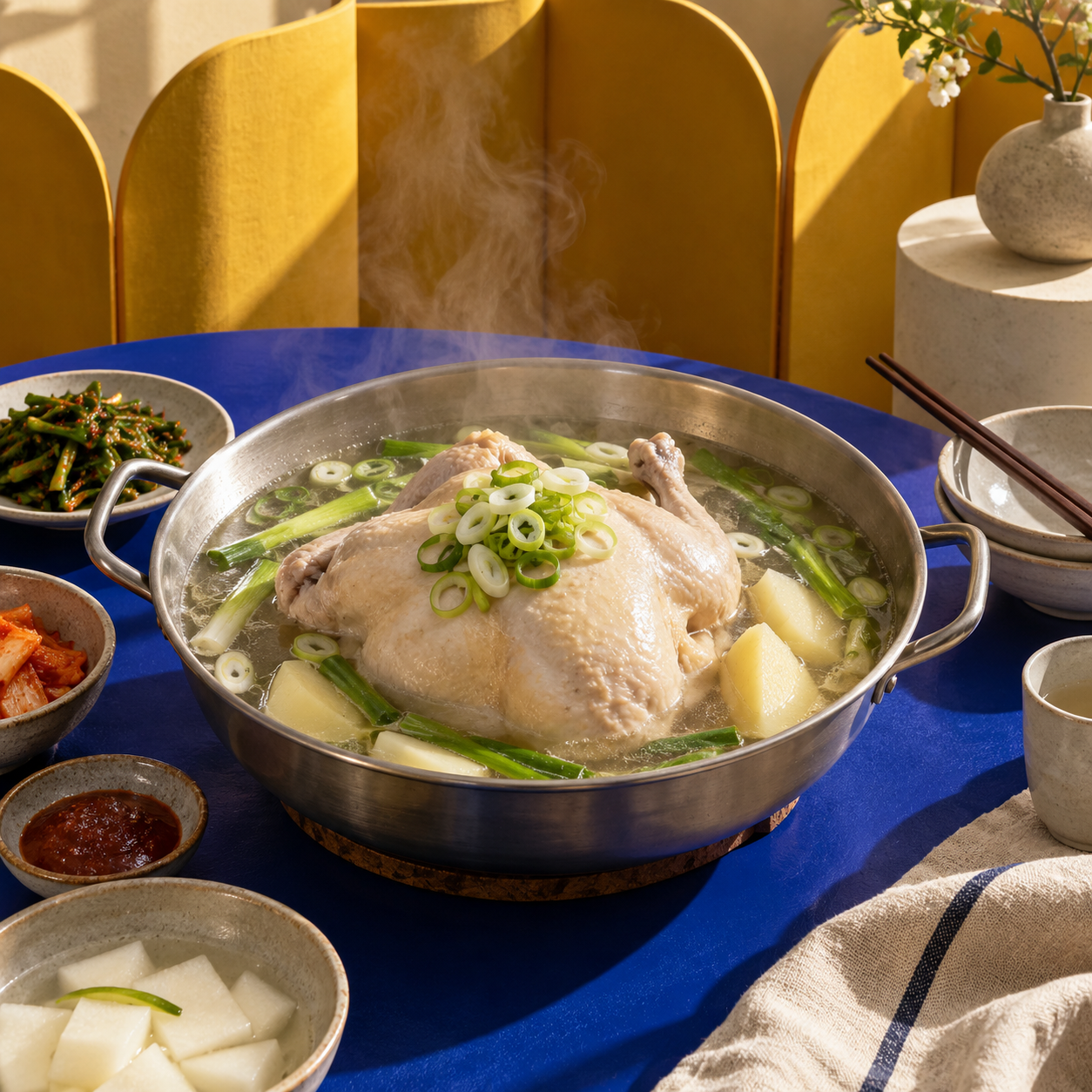 AI-generated illustration for Seoul Dongdaemun: Top 3 Dakhanmari (Korean Chicken Hot Pot) Restaurants; not a featured restaurant