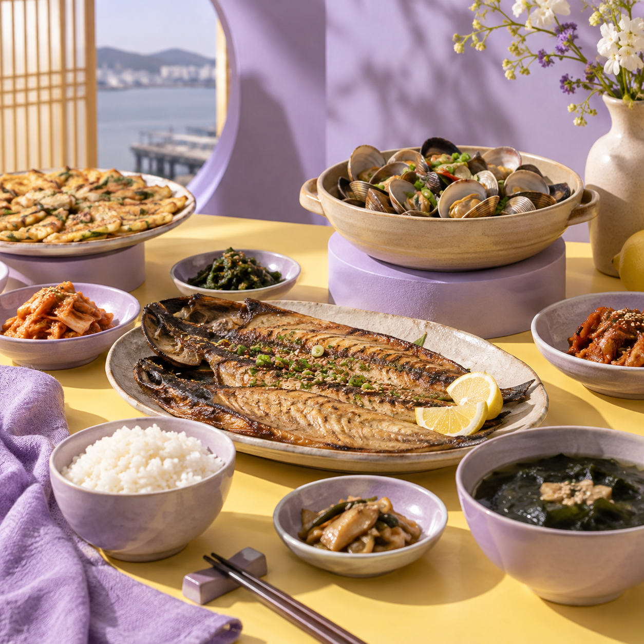 AI-generated illustration for Gunsan: Top 3 Restaurants; not the actual featured restaurants