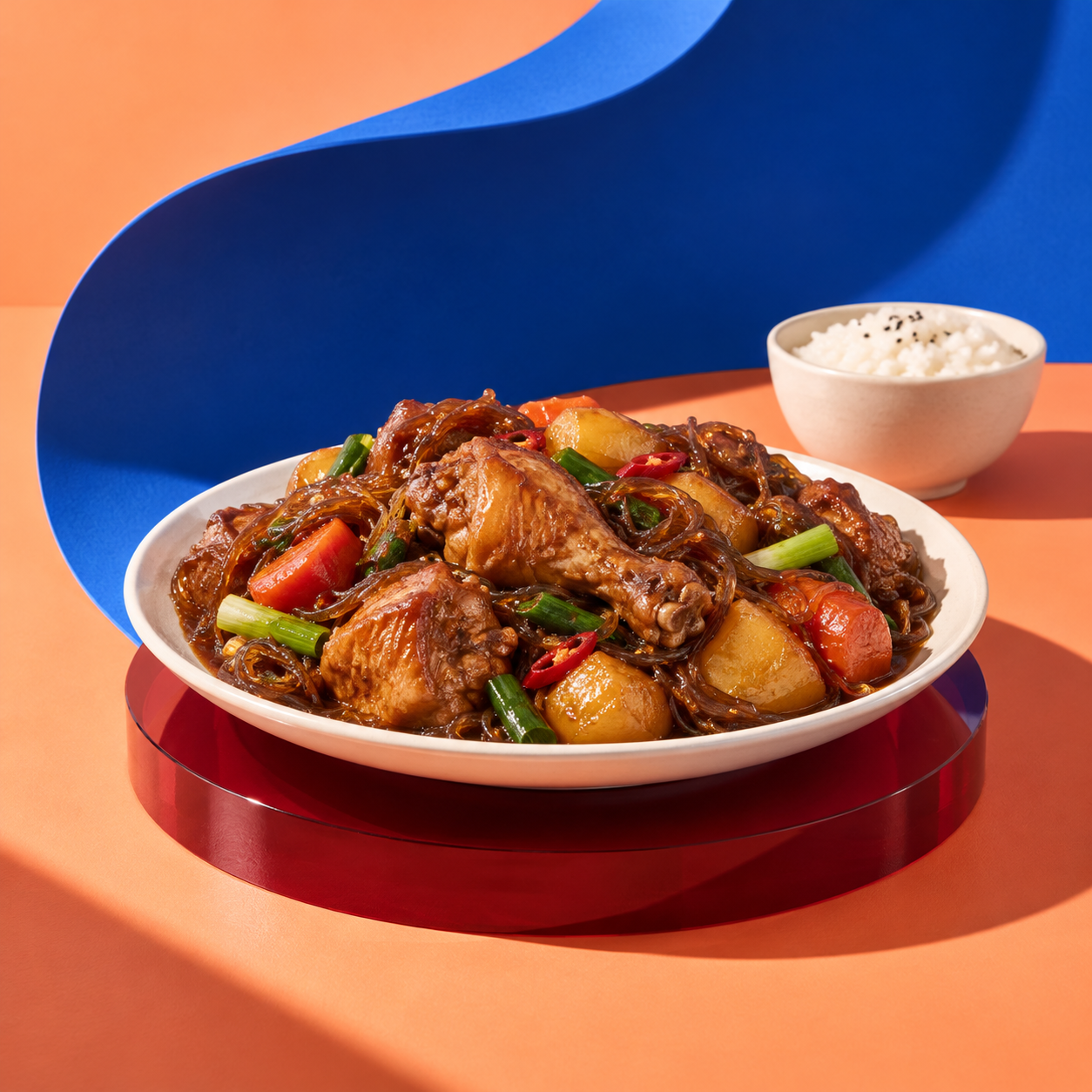 AI-generated illustration for Andong: Top 3 Jjimdak (Braised Chicken) Restaurants; not a featured restaurant