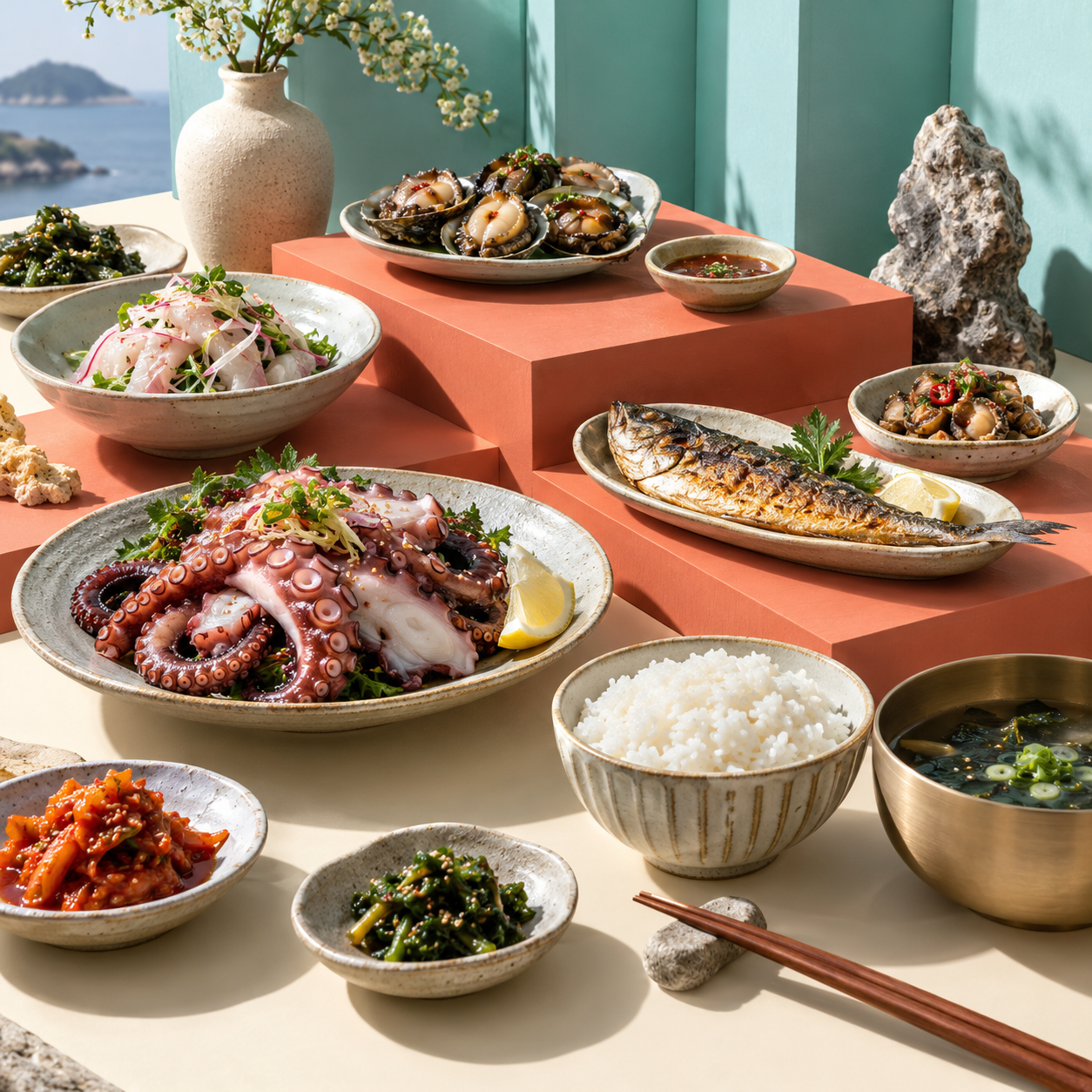 AI-generated illustration for Mokpo: Top 3 Restaurants; not a featured restaurant