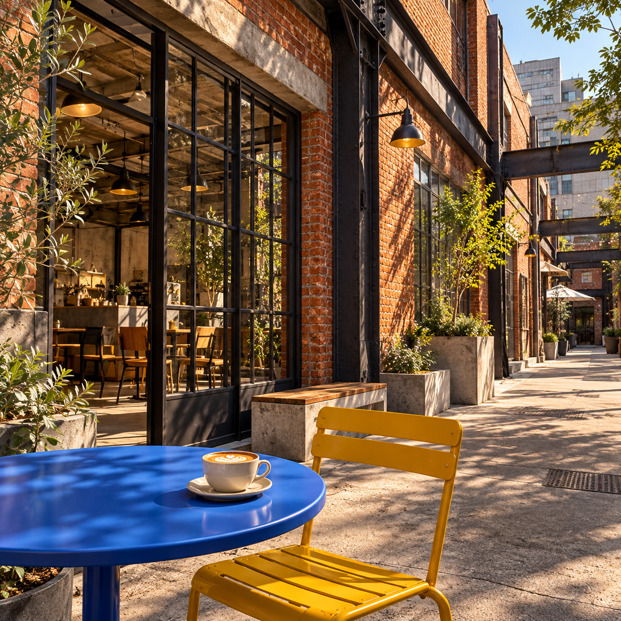 AI-generated Seongsu, Seoul café neighborhood atmosphere