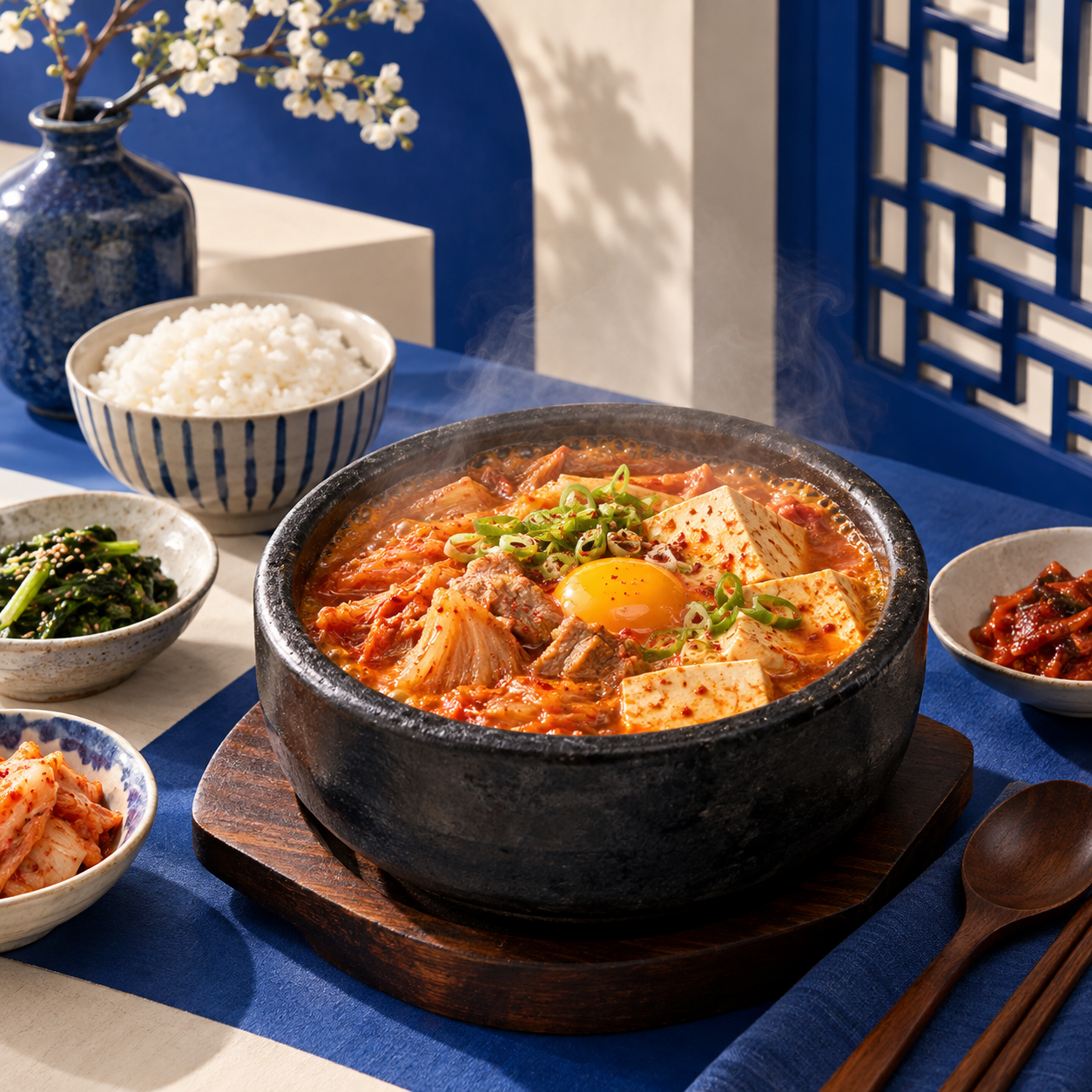 AI-generated illustration for Seoul Insadong & Ikseondong: Top 3 Jeon (Korean Savory Pancake) Restaurants; not the actual featured restaurants