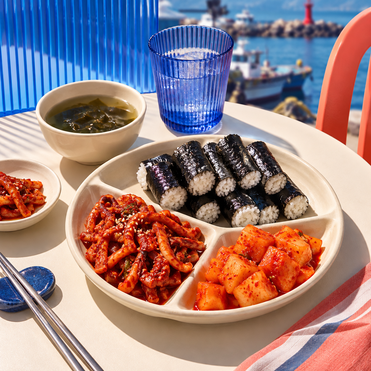 AI-generated Tongyeong, Gyeongnam food illustration